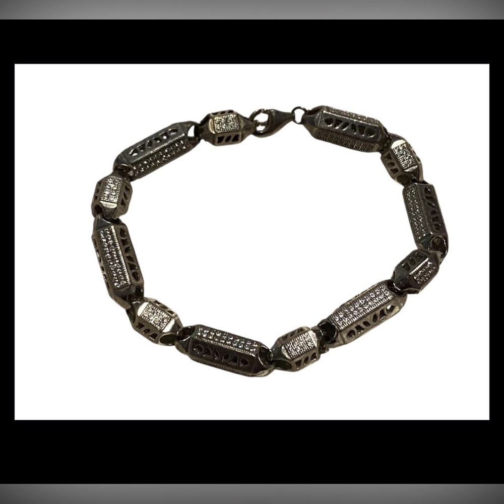 GM Sterling Silver Cubic Zirconia Bracelet #9540